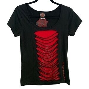 Harley Davidson Wolf Creek Reidsville Torn Look Black Size‎ Large